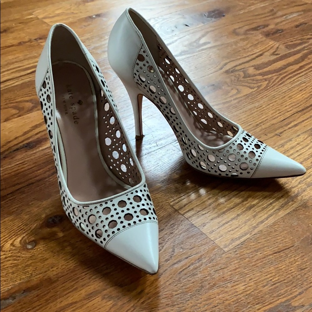 Kate Spade Lizette White Pumps EUC 7.5